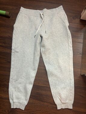 lululemon athletica light gray fleece-lined joggers